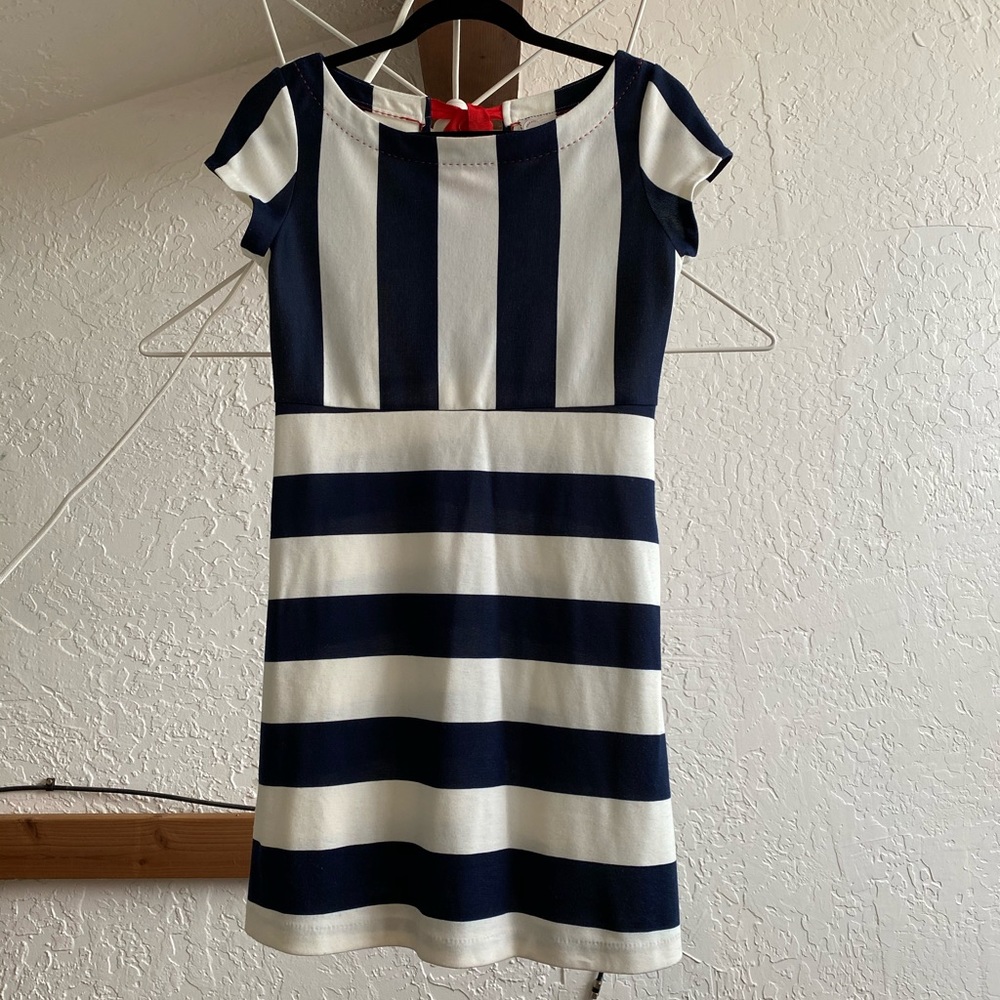 Postmark Anthropologie blue white stripe dress xs